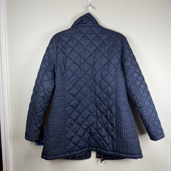 Marc New York Andrew Marc Quilted Trench Navy Blue Coat Jacket Zip Up Large - Picture 8 of 11